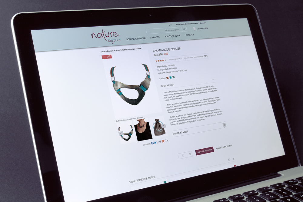 Design of the Nature Bijoux Website