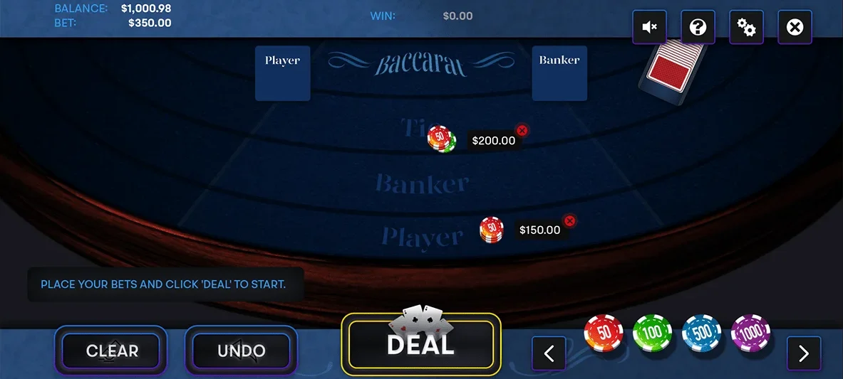 Baccarat Game UI